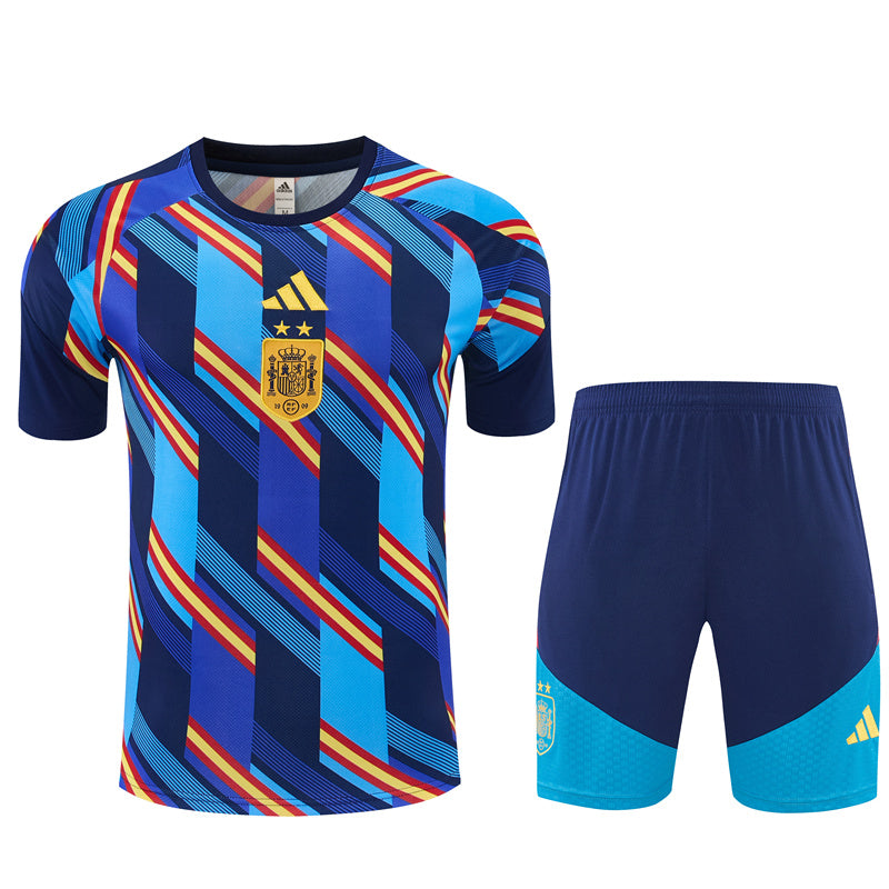 Ensemble-Maillot-Short-Espagne-2-Etoiles-2026-2027-Bleu-Royal-Camouflage-3
