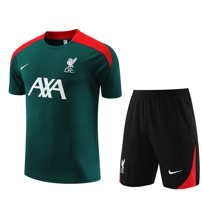 Ensemble Maillot Short Liverpool Homme/Enfant 2024 2025 Vert | Foot Sport