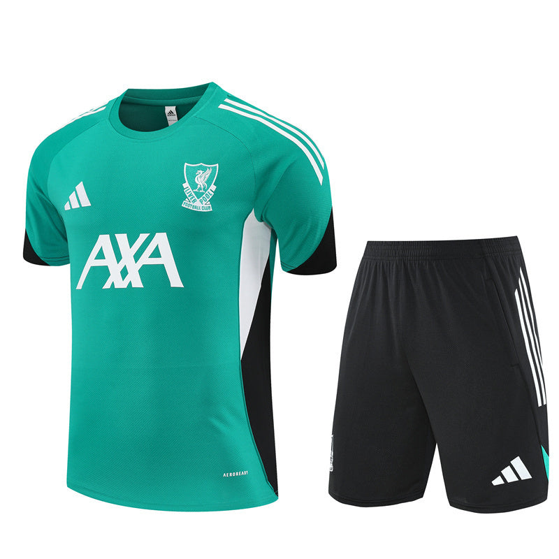 Ensemble Maillot Short Liverpool Homme/Enfant 2025 2026 Vert | Foot Sport