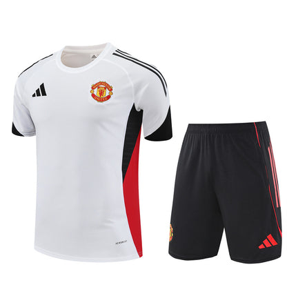Ensemble Maillot Short Manchester United Homme/Enfant 2025 2026 Blanc Rouge | Foot Sport