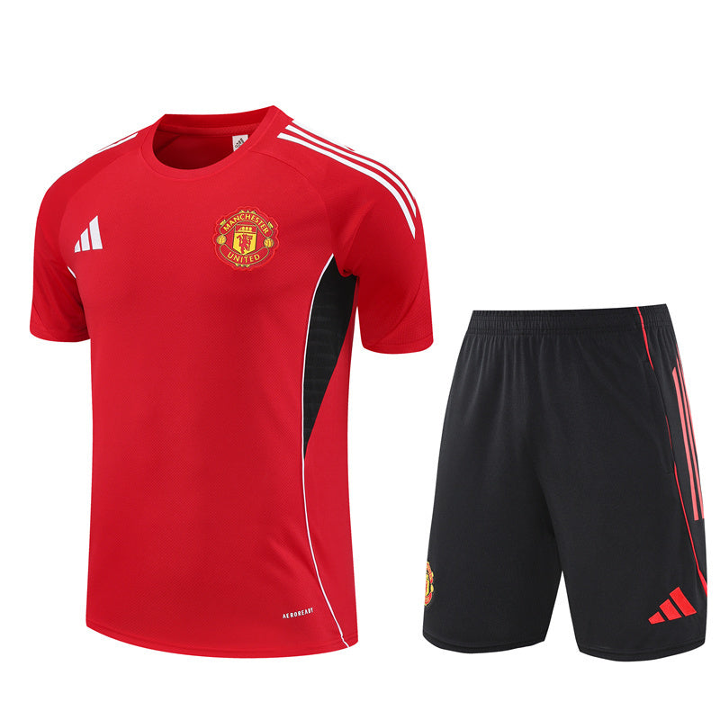 Ensemble Maillot Short Manchester United Homme/Enfant 2025 2026 Rouge | Foot Sport