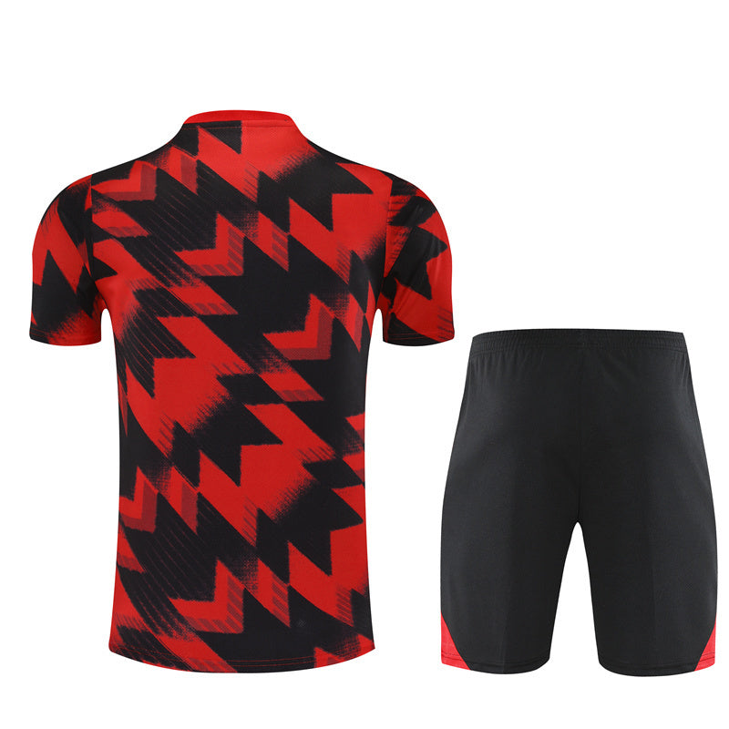 Ensemble Maillot Short Manchester United Homme/Enfant 2025 2026 Rouge Noir | Foot Sport