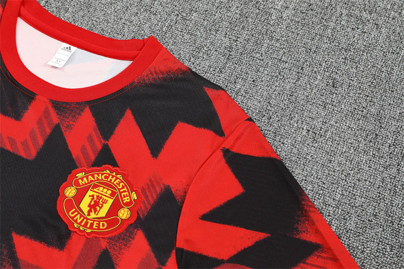 Ensemble Maillot Short Manchester United Homme/Enfant 2025 2026 Rouge Noir | Foot Sport