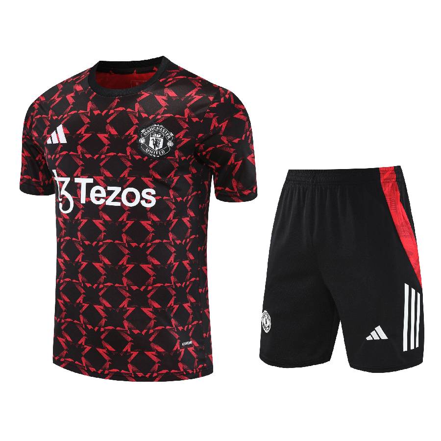 Ensemble-Maillot-Short-Manchester-United-2025-2026-Rouge-Noir-Motif-1