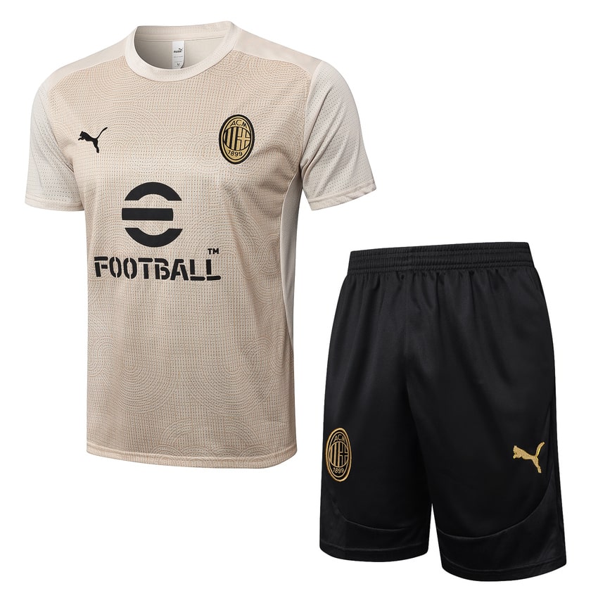 Ensemble-Maillot-Short-Milan-AC-2024-2025-Beige