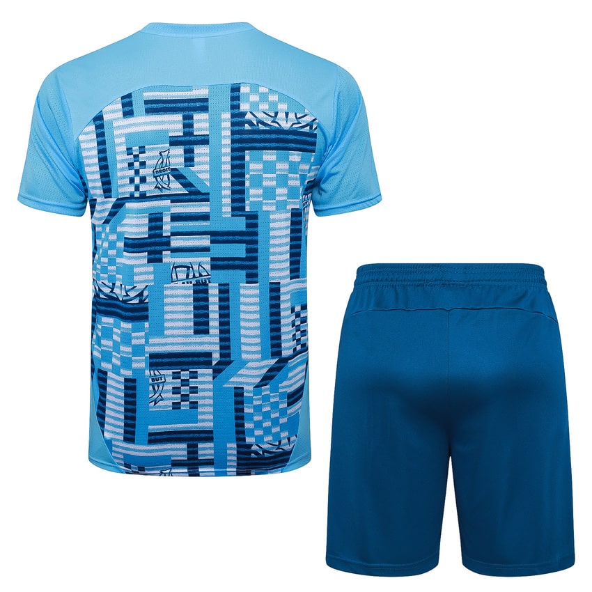 Ensemble Maillot Short Marseille OM Homme 2025 2026 Bleu Ciel | Foot Sport