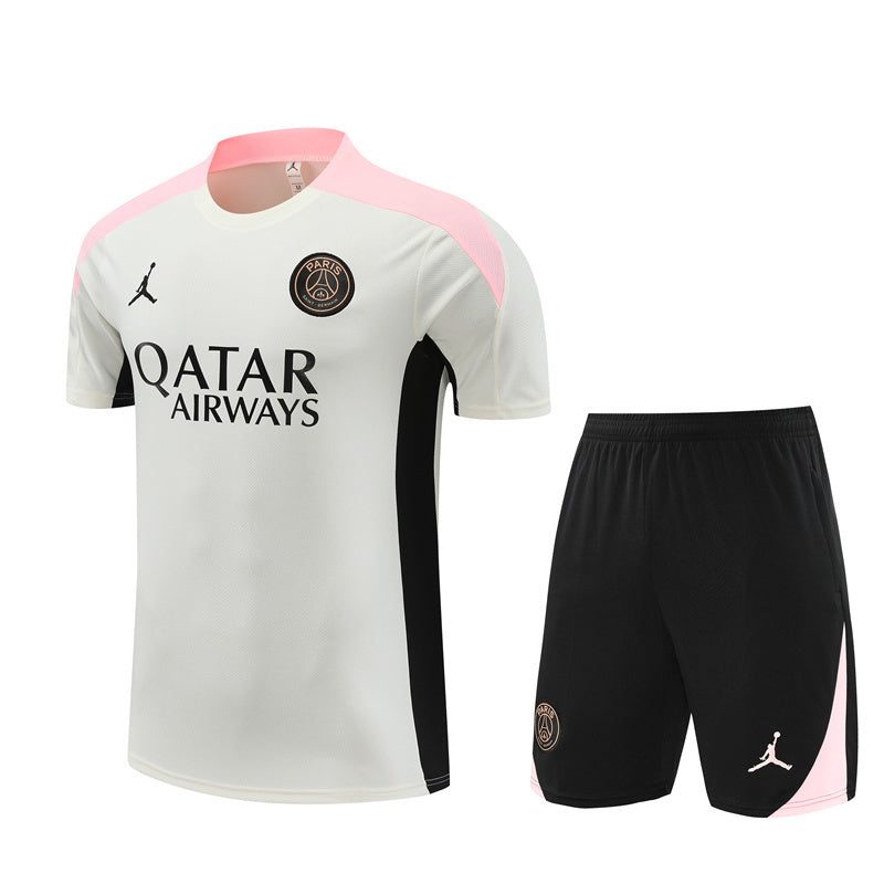 Ensemble Maillot Short PSG Homme/Enfant 2024 2025 Blanc Rose | Foot Sport