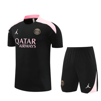 Ensemble Maillot Short PSG Homme/Enfant 2024 2025 Noir Rose | Foot Sport