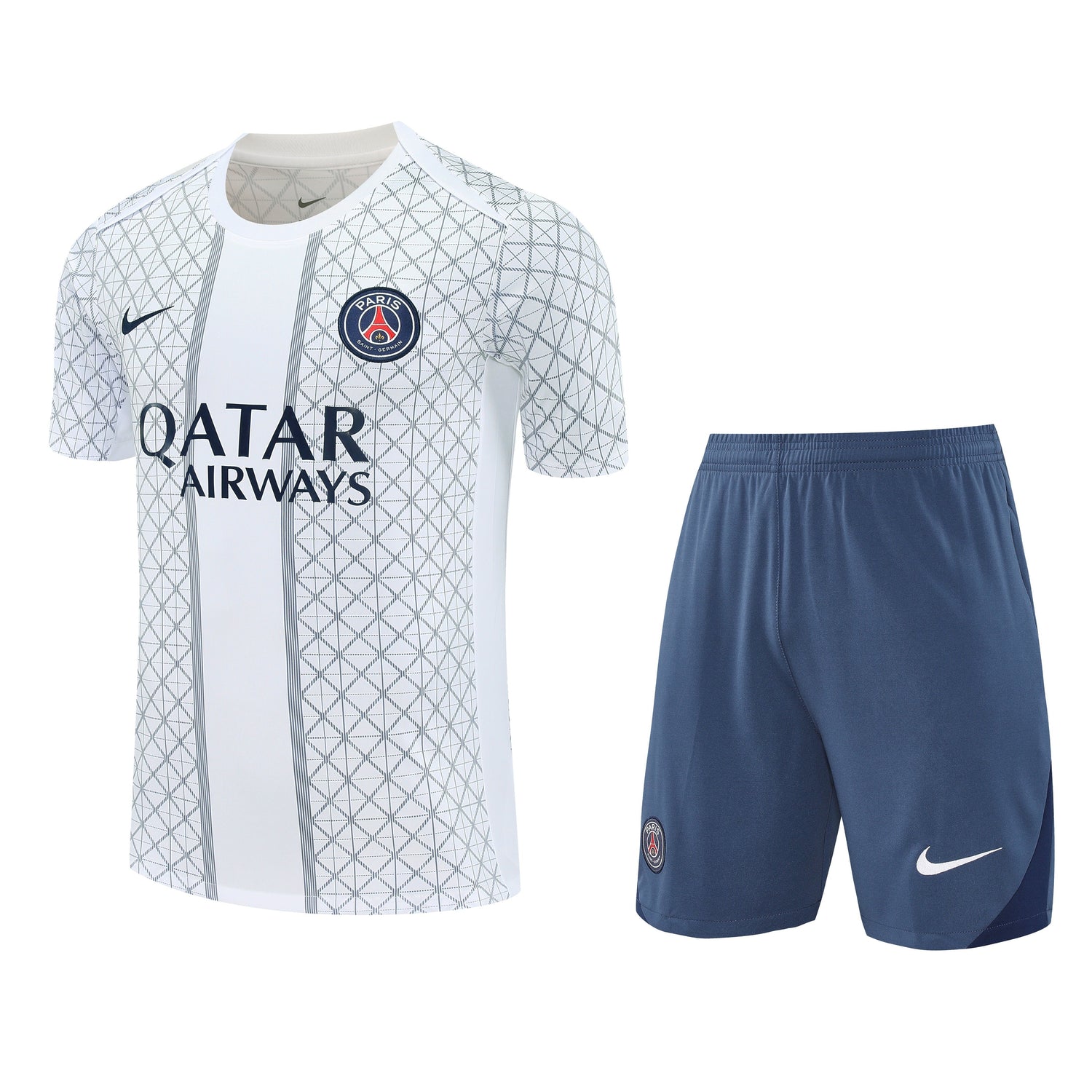 Ensemble-Maillot-Short-PSG-2025-2026-Blanc-Motif-1