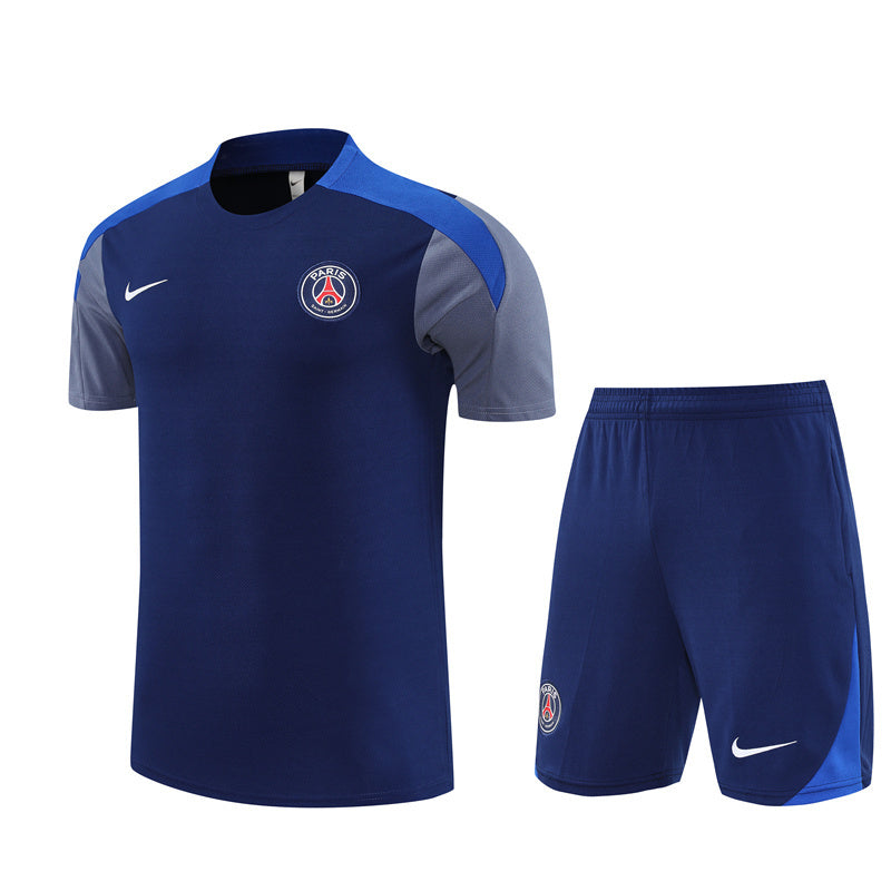 Ensemble Maillot Short PSG Homme/Enfant 2025 2026 Bleu Gris | Foot Sport