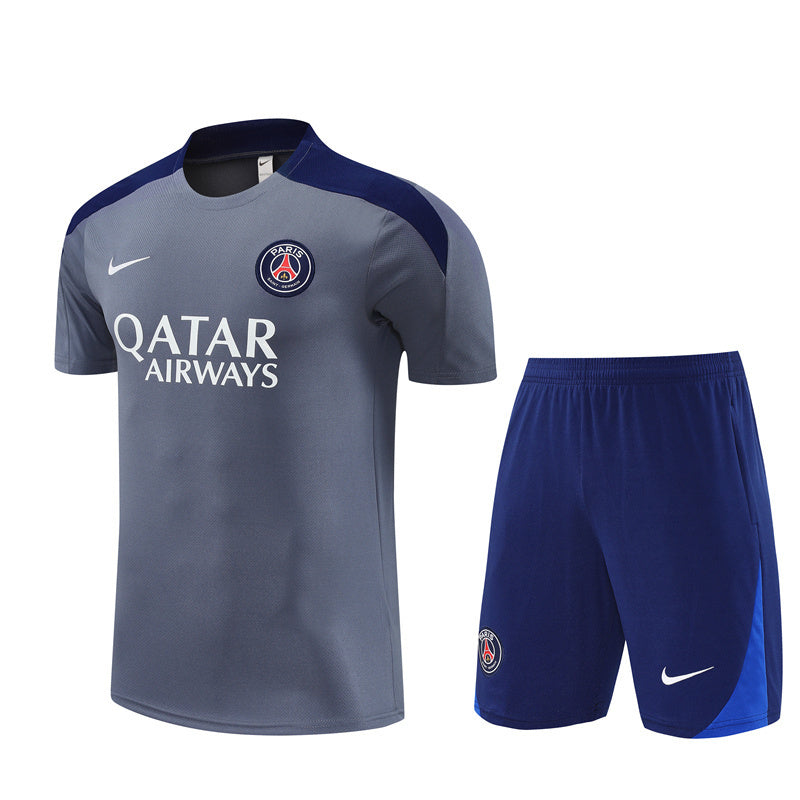 Ensemble Maillot Short PSG Homme/Enfant 2025 2026 Gris | Foot Sport