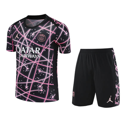 Ensemble-Maillot-Short-PSG-2025-2026-Noir-Rose-Motif-1