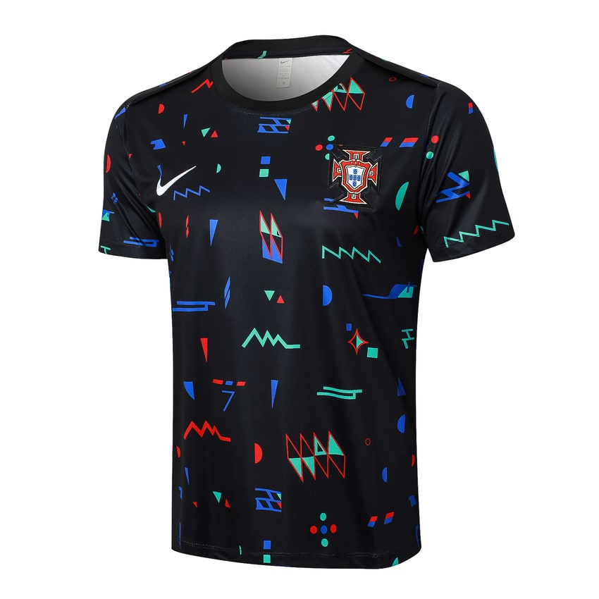 Ensemble Maillot Short Portugal Homme 2024 2025 Noir Motif | Foot Sport