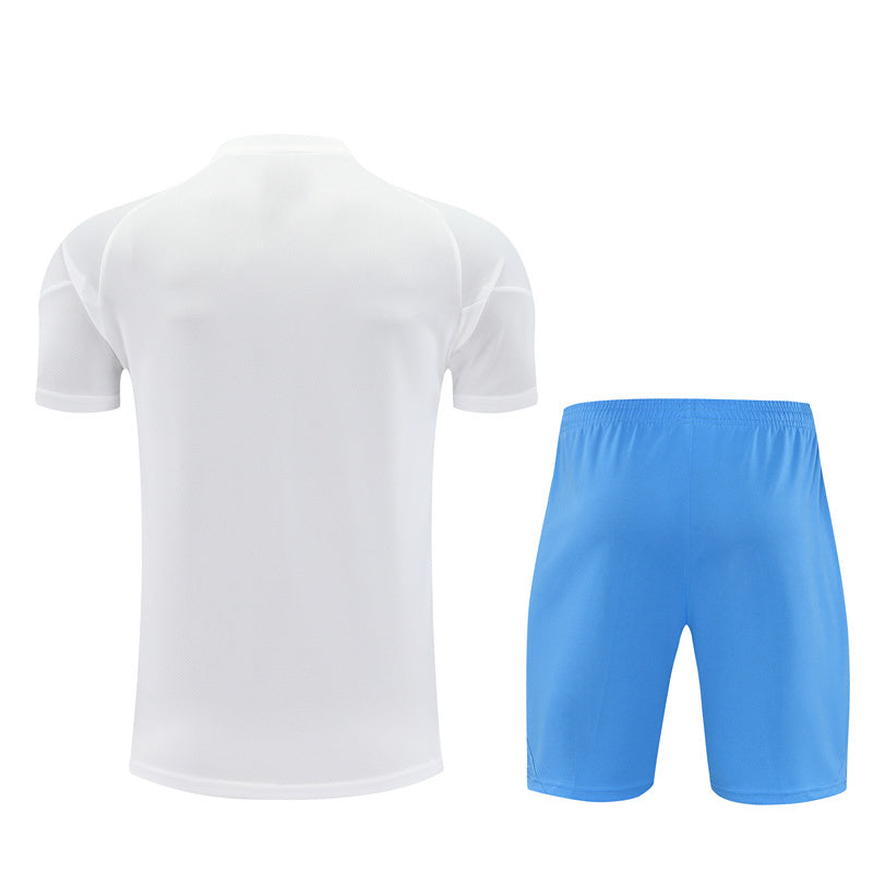 Ensemble Maillot Short Real Madrid Homme/Enfant 2025 2026 Blanc Bleu Ciel | Foot Sport