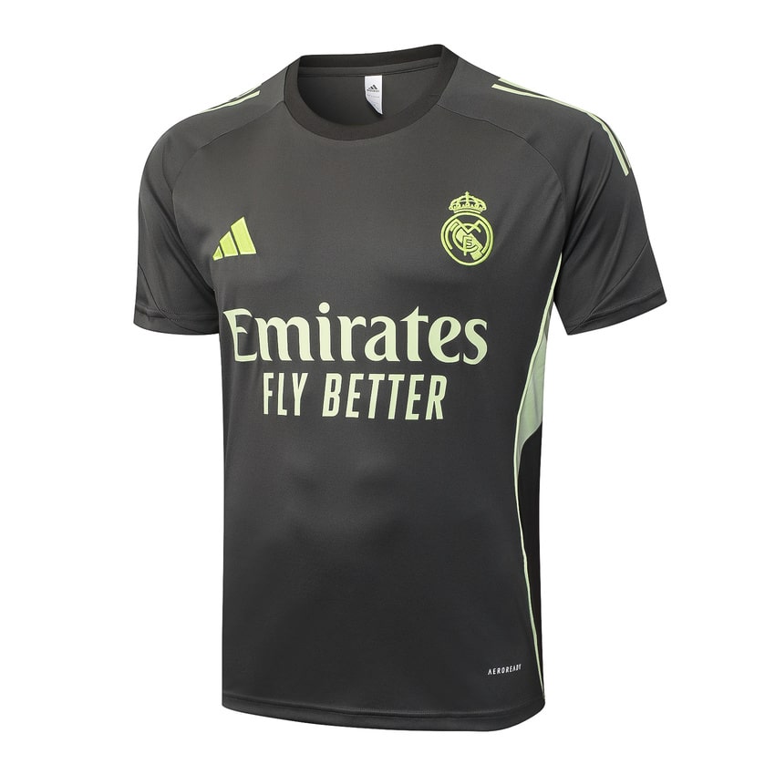 Conjunto de camiseta y pantalón corto negro y amarillo del Real Madrid para hombre/niño 2025-2026 | Fútbol