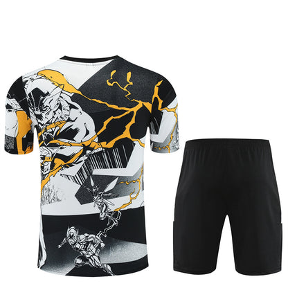Ensemble-Maillot-Short-Real-Madrid-Marvel-2025-2026-Jaune-Blanc-2