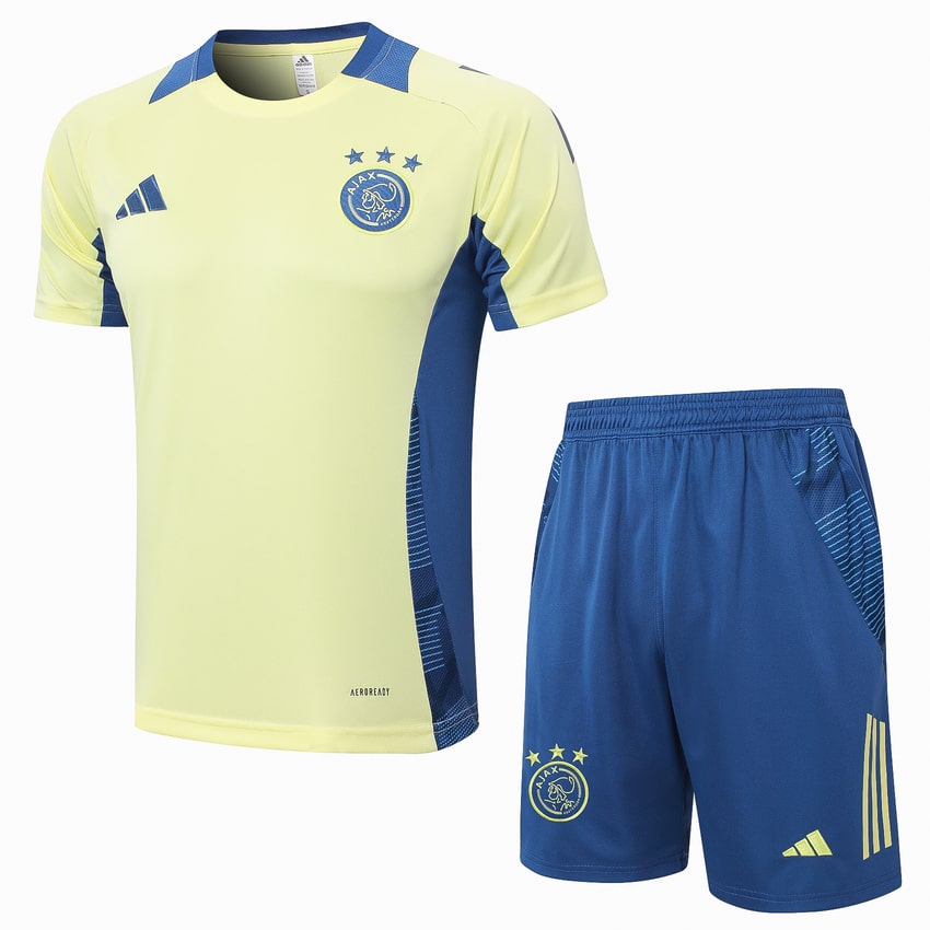 Kit-Maillot-Short-Pre-Match-Ajax-Polo-2024-2025-Jaune-Clair