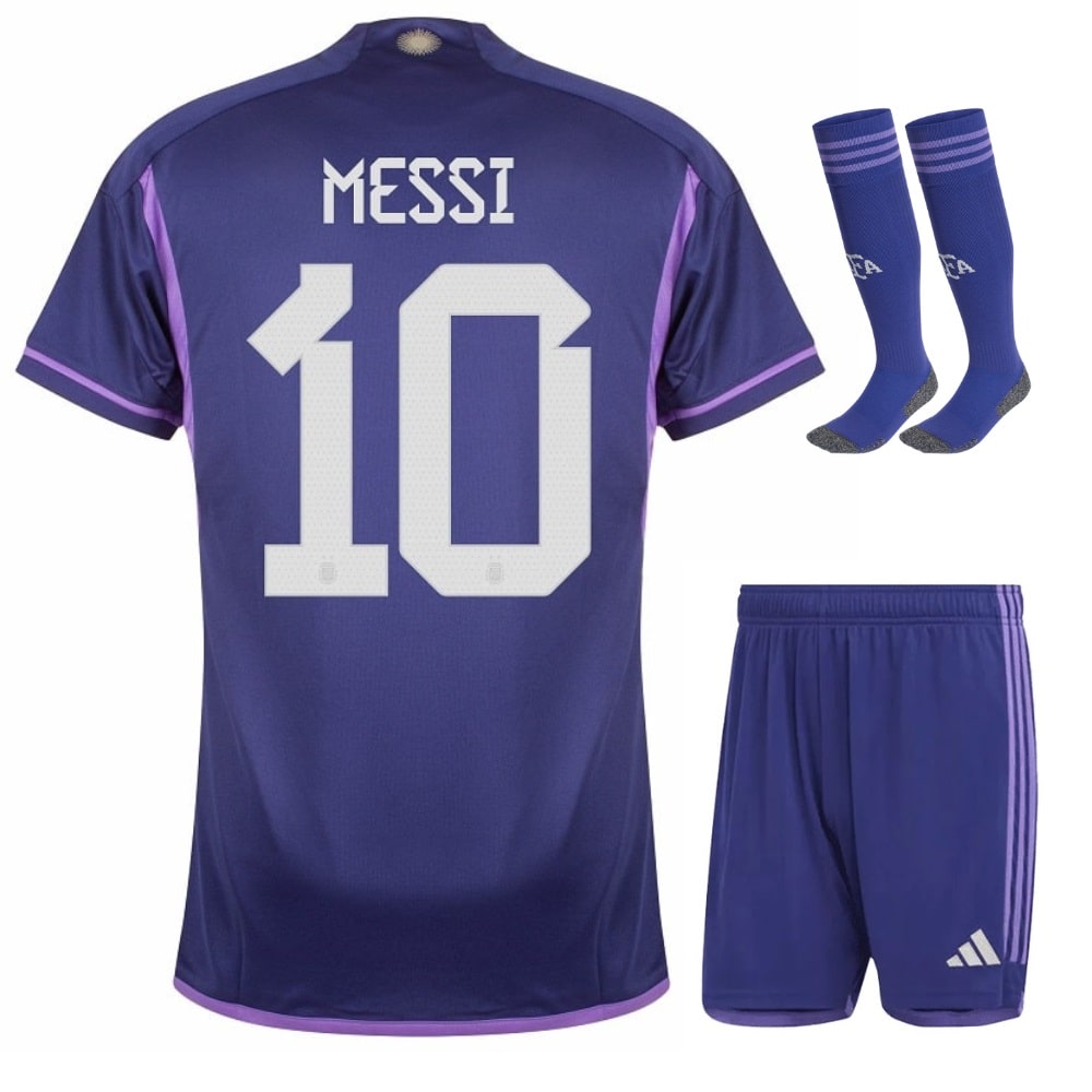 Enfant Maillot Argentine Lionel Messi #10 Violet Tenues Extérieur
