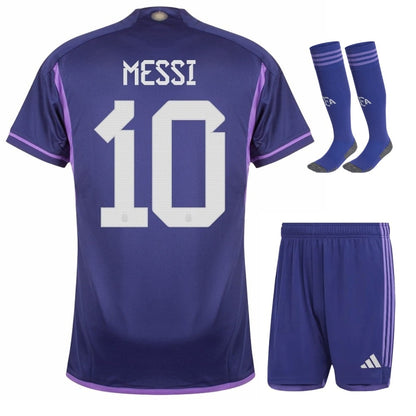 MAILLOT-ARGENTINE-3-ETOILES-MESSI-ENFANT-EXTERIEUR-2022-23