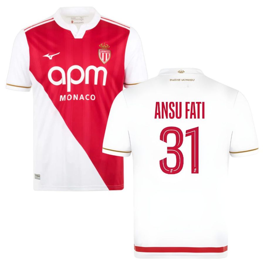 Maillot AS Monaco Enfant Domicile 2025 2026 | Foot Sport