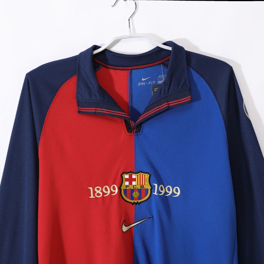 Maillot-Barcelone-Barca-Manches-Longues-1999-2000-Commemoratif-Edition-Retro-Vintage-3