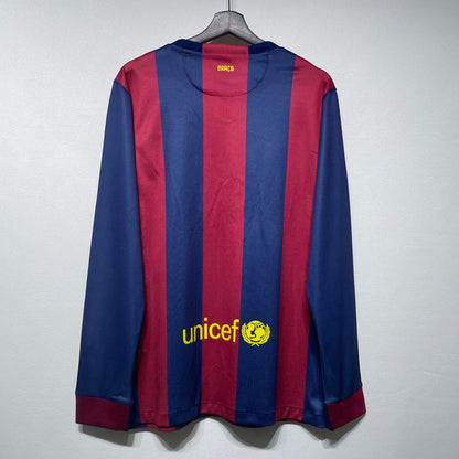 Maillot-Barcelone-Retro-Vintage-Manches-Longues-2014-2015-Domicile-Homme-2