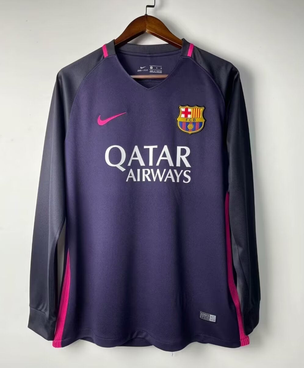 Maillot-Barcelone-Retro-Vintage-Manches-Longues-2016-2017-Exterieur-Vintage-Homme-1