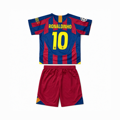 Maillot-Barcelone-UCL-Kit-Enfant-Ronaldinho-2005-2006-2
