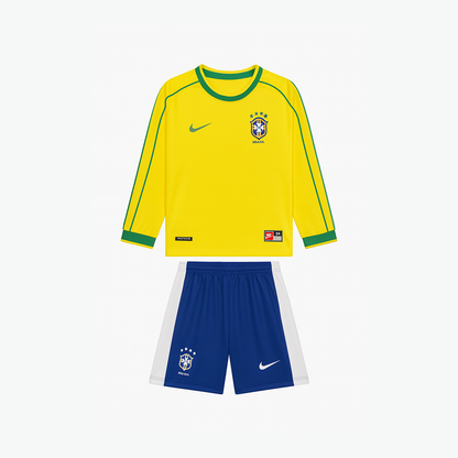 Maillot-Brésil-Manches-Longues-Kit-Enfant-Domicile-1998-1
