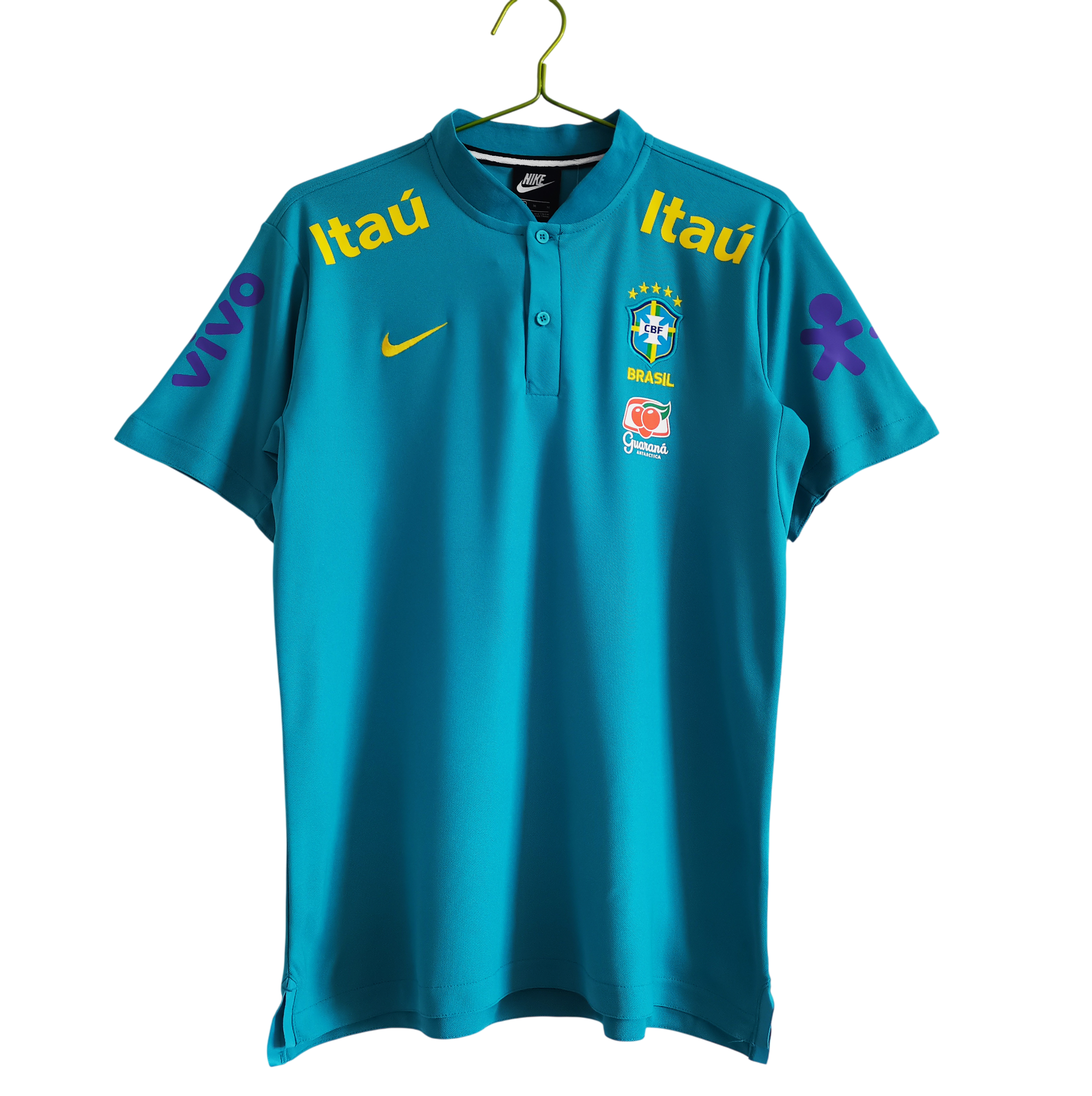 Maillot-Bresil-Training-Polo-Bleu-Lac-2021-Vintage-Retro-1