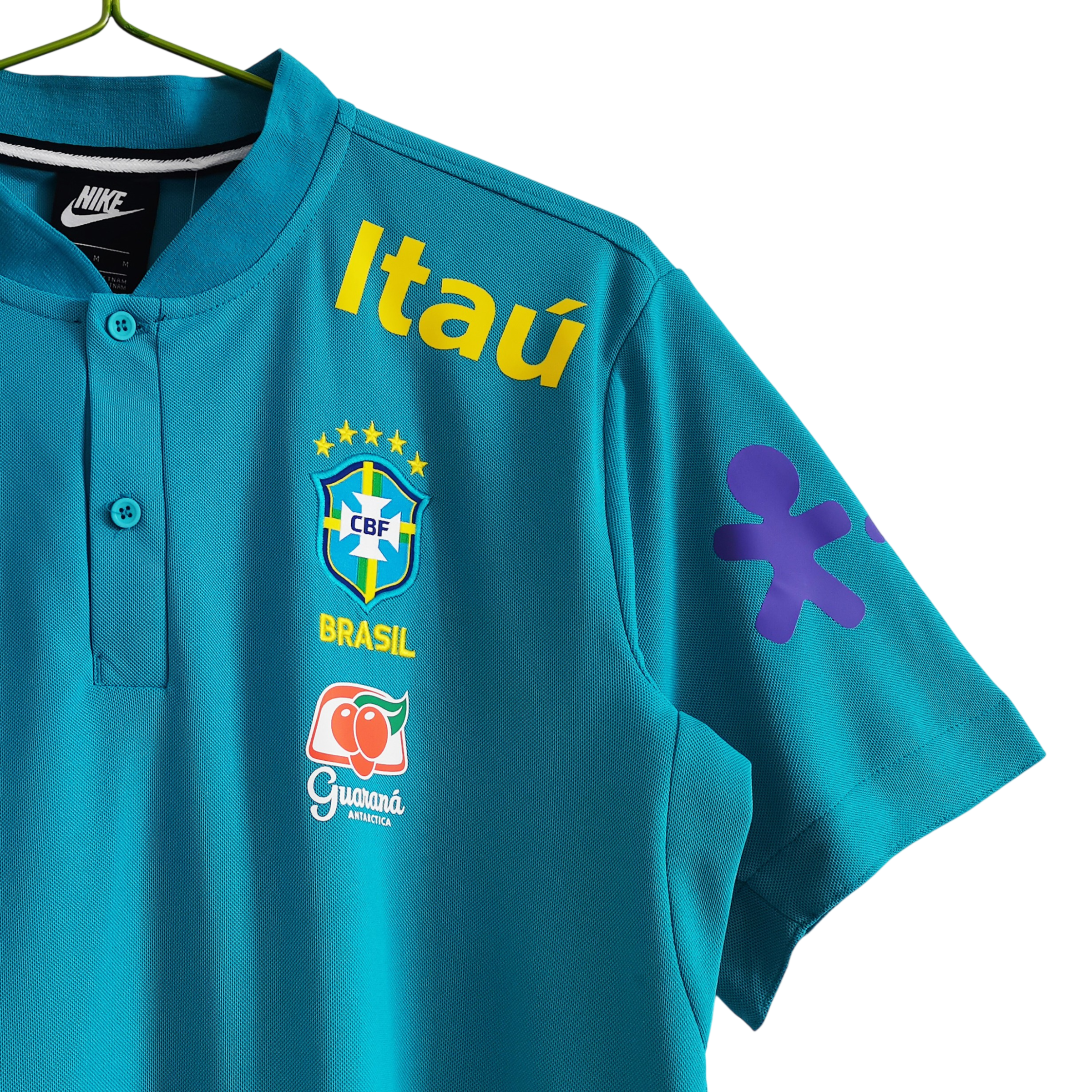 Maillot-Bresil-Training-Polo-Bleu-Lac-2021-Vintage-Retro-3
