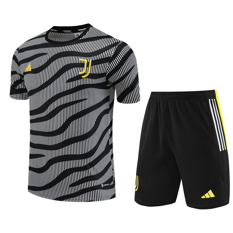 Maillot-Entrainement-Juventus-Gris-Rayures-Jaune-Homme-2023-2024