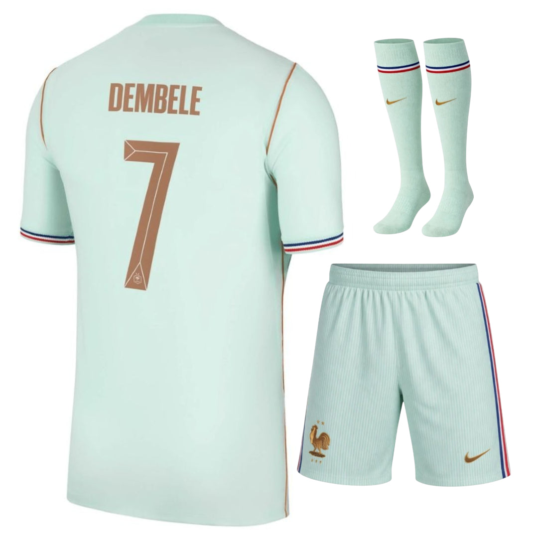 New Kids France Dembele Away Green World Cup 2026 Kit – Foot Sport