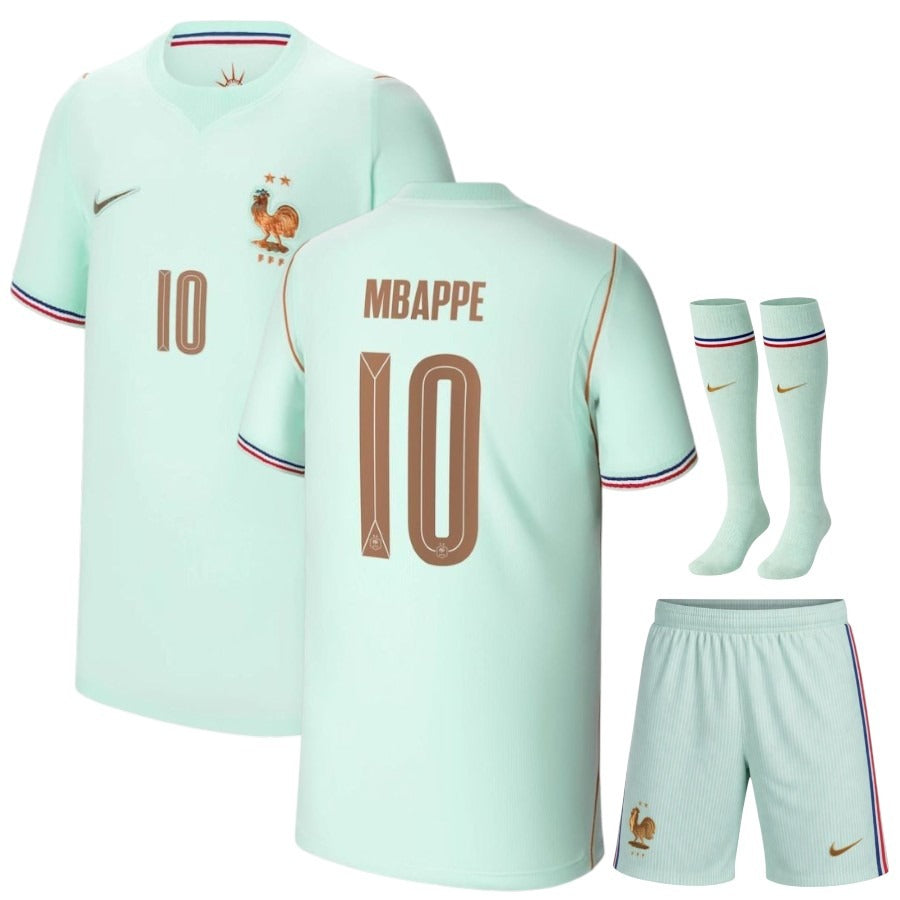 Maillot-Equipe-de-France-Kit-Enfant-Vert-Coupe-du-Monde-2026-Mbappe