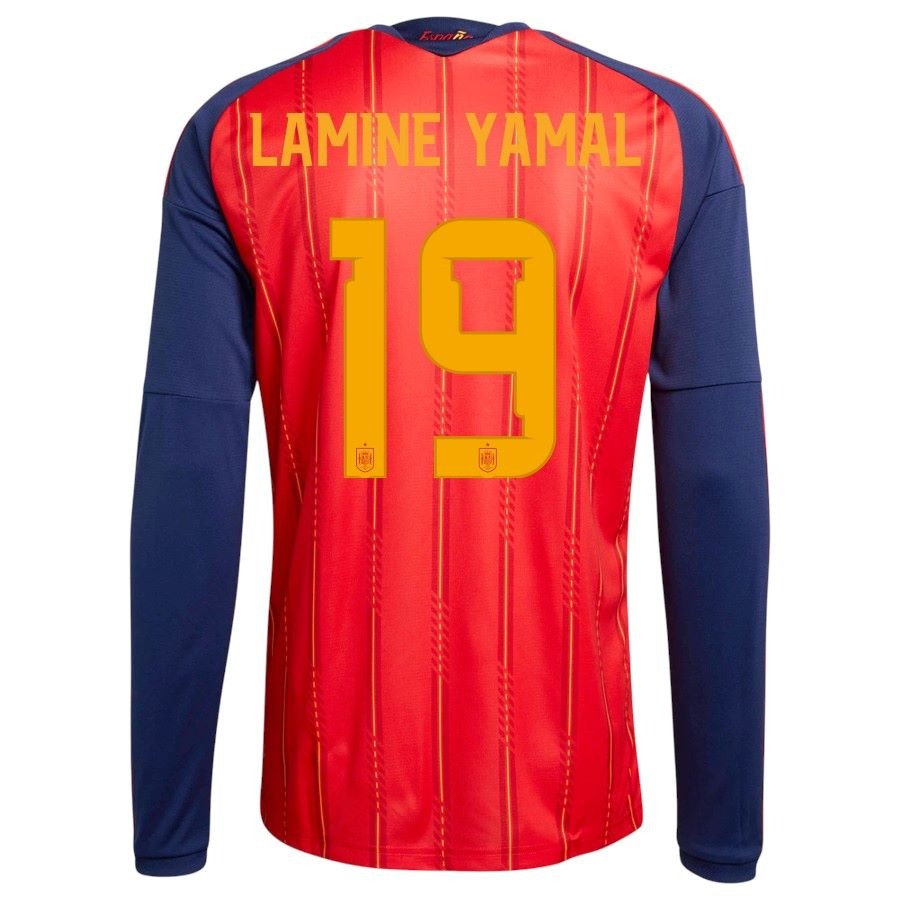  スペイン代表 LAMINE YAMAL 19番ジャージ Spain Lamine Yamal 19 Home Long Sleeve Jersey 2026 2027 | Foot