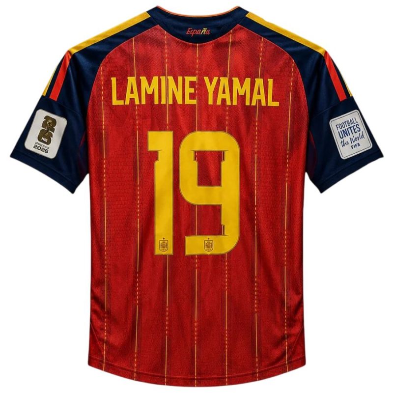 Maillot Finale Espagne Coupe du Monde 2026 1 étoile Homme Domicile Lamine Yamal