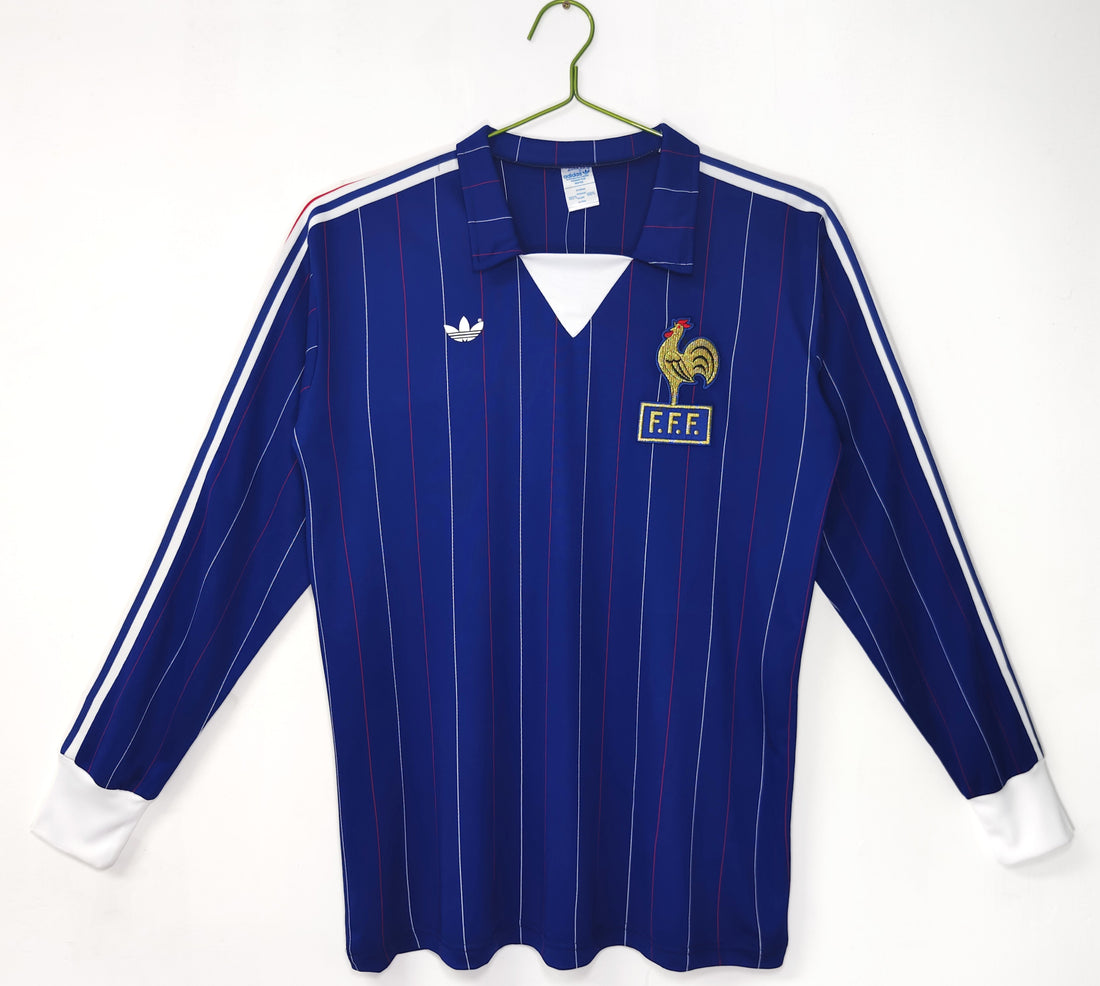 Maillot-France-Manches-Longues-Retro-Vintage-1980-1982-Domicile-Homme-1