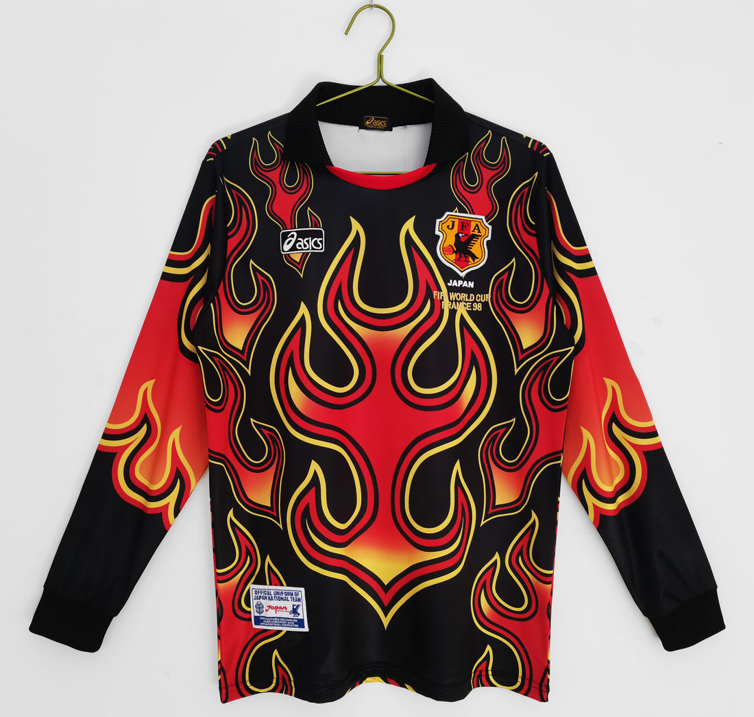 Maillot-Japon-Manches-Longues-1998-Gardien-Rouge-Saison-Vintage-Retro-1