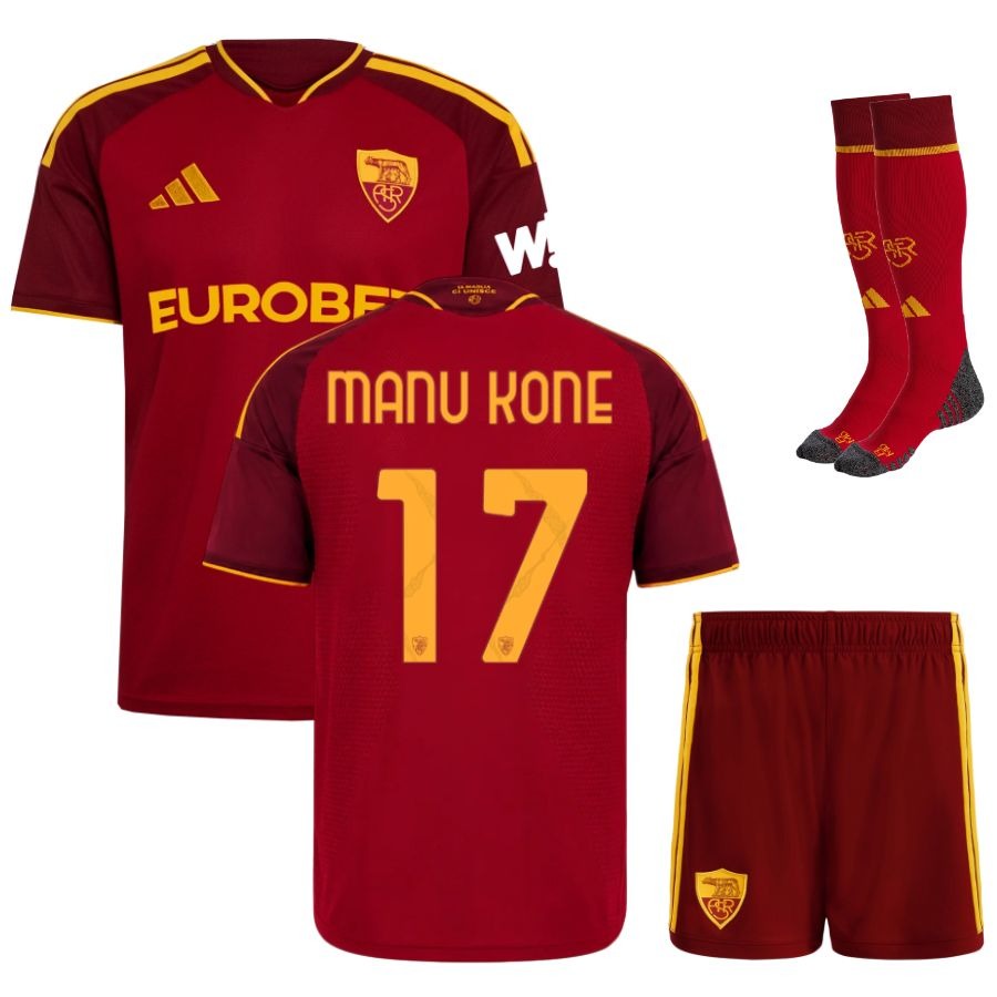 Maillot-Kit-Enfant-AS-Roma-Domicile-2026-2027-Manu-Kone-1