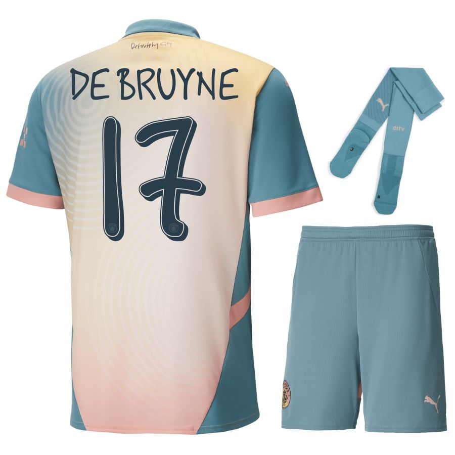 Maillot-Kit-Enfant-Manchester-City-Fourth-2024-2025-De-Bruyne