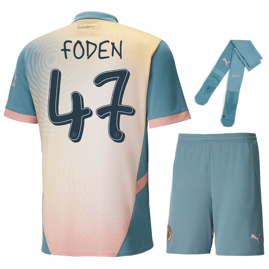 Maillot-Kit-Enfant-Manchester-City-Fourth-2024-2025-Foden