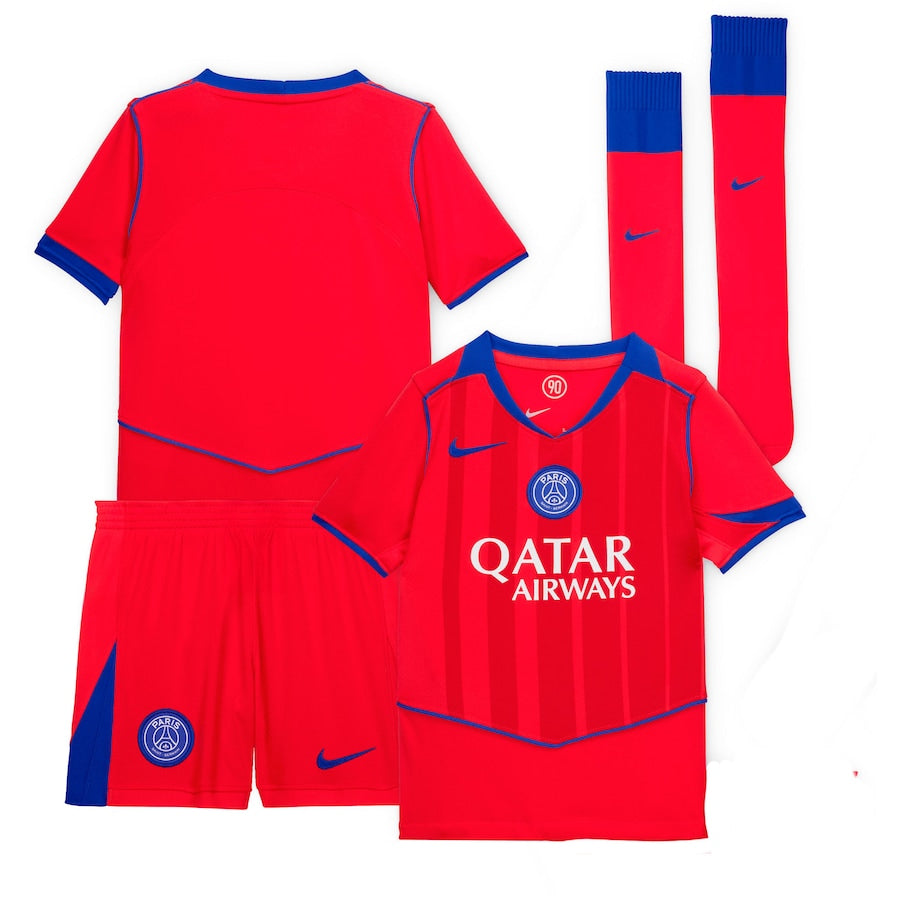 Maillot Kit Enfant PSG Third Rouge 2025 2026 | Foot Sport