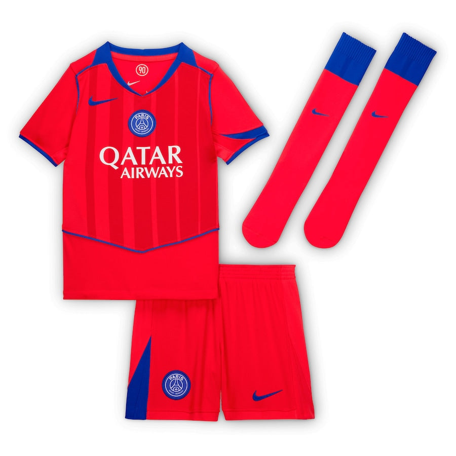 Maillot Kit Enfant PSG Third Rouge 2025 2026 | Foot Sport
