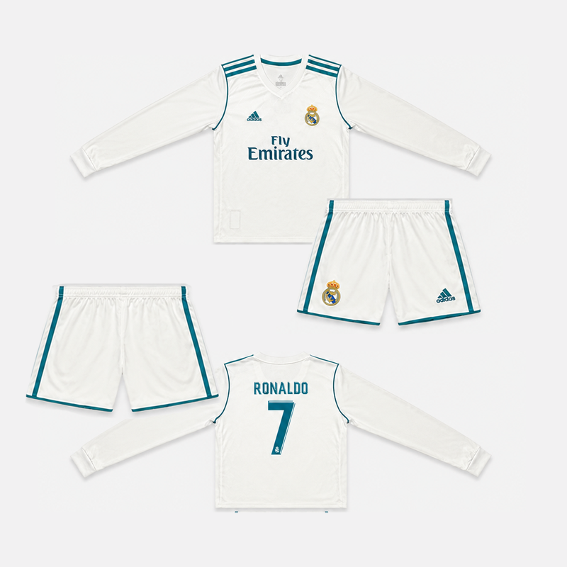 Maillot-Kit-Enfant-Real-Madrid-Manches-Longues-Ronaldo-Domicile-2017-2018-1