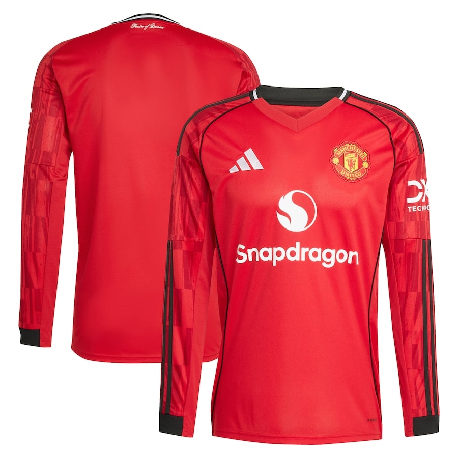 Manchester United Men's Long Sleeve Home Shirt 2025 2026 Red