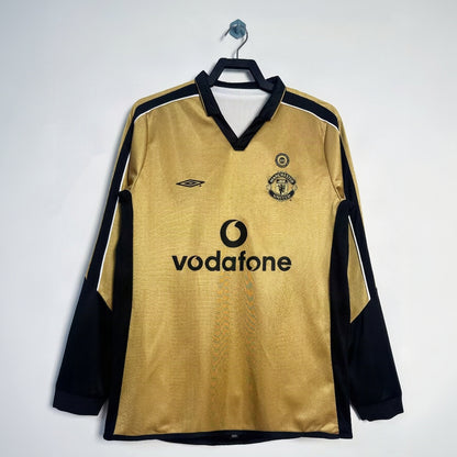 Maillot-Manchester-United-Retro-Vintage-Manches-Longues-2001-2002-Centenaiire-Homme-Jaune-1