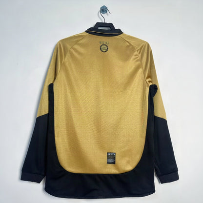 Maillot-Manchester-United-Retro-Vintage-Manches-Longues-2001-2002-Centenaiire-Homme-Jaune-2