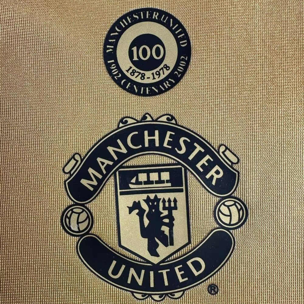 Maillot-Manchester-United-Retro-Vintage-Manches-Longues-2001-2002-Centenaiire-Homme-Jaune-3