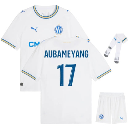 Maillot-OM-Domicile-Kit-Enfant-2026-2027-Aubameyang