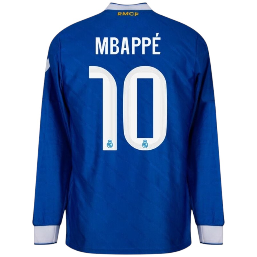 Mbappe Real Madrid Third Long Sleeve Jersey Blue Men&